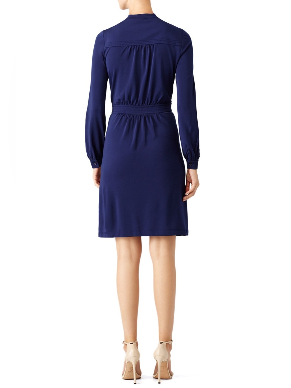 Tory Burch Valentina Navy Long-Sleeve Dress - Picture 2 of 8